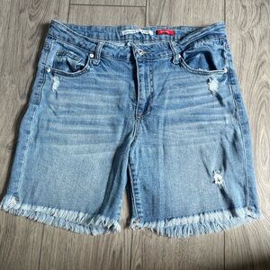 High waisted distressed cutoff jean shorts in a size 11